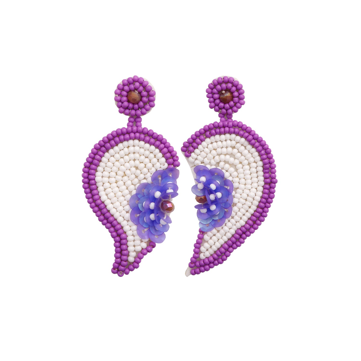 Wholesale Handmade Bead Earrings Love Heart Flower Holiday Style Rice Bead Earrings  ACC-ES-JieMi008