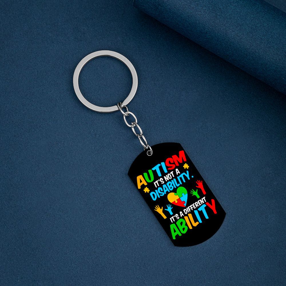 Wholesale Stainless Steel Keychain for Autistic Children ACC-KC-HuanYu005