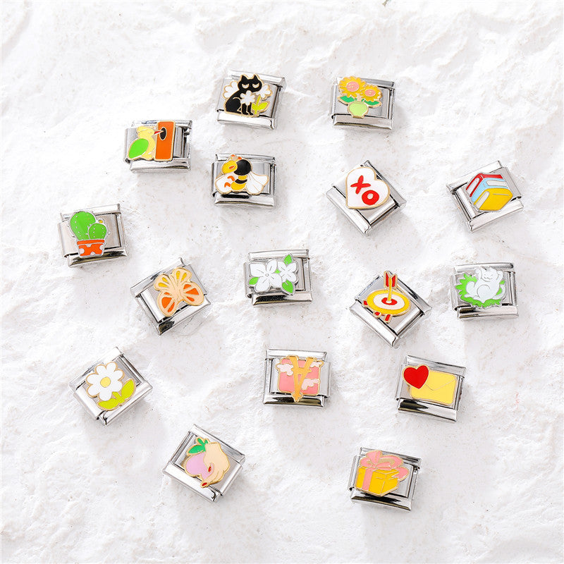 Wholesale Italian Beaded Bracelet 9mm DIY Splicing Removable Stainless Steel Combinable Bracelet