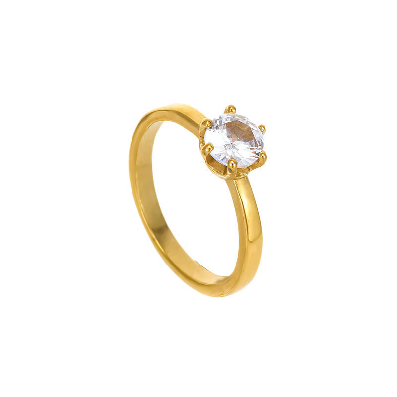 Wholesale Titanium steel zircon ring