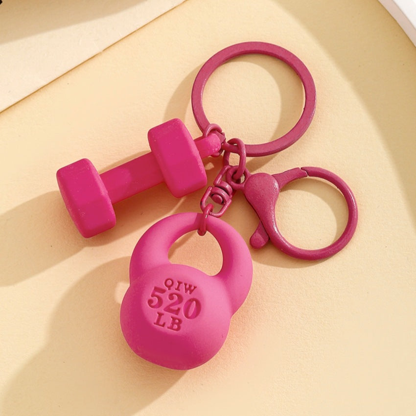 Wholesale DIY Fitness Equipment Pure Color Keychain