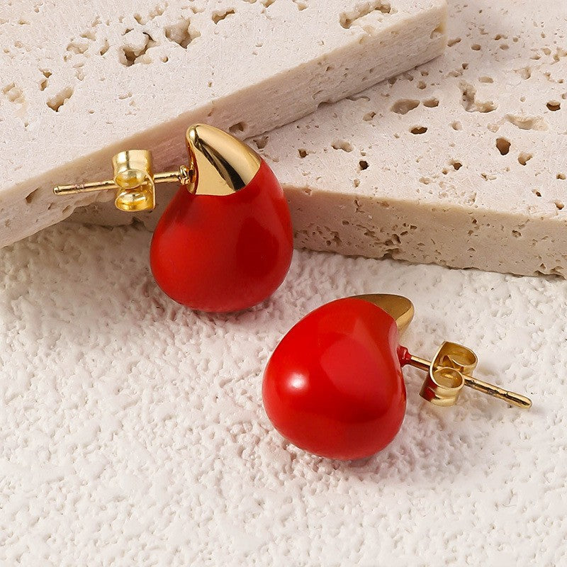 Wholesale Bohemian Beach Style Stainless Steel Earrings Oil Drop Earrings 18k Earrings ACC-ES-Ruix002