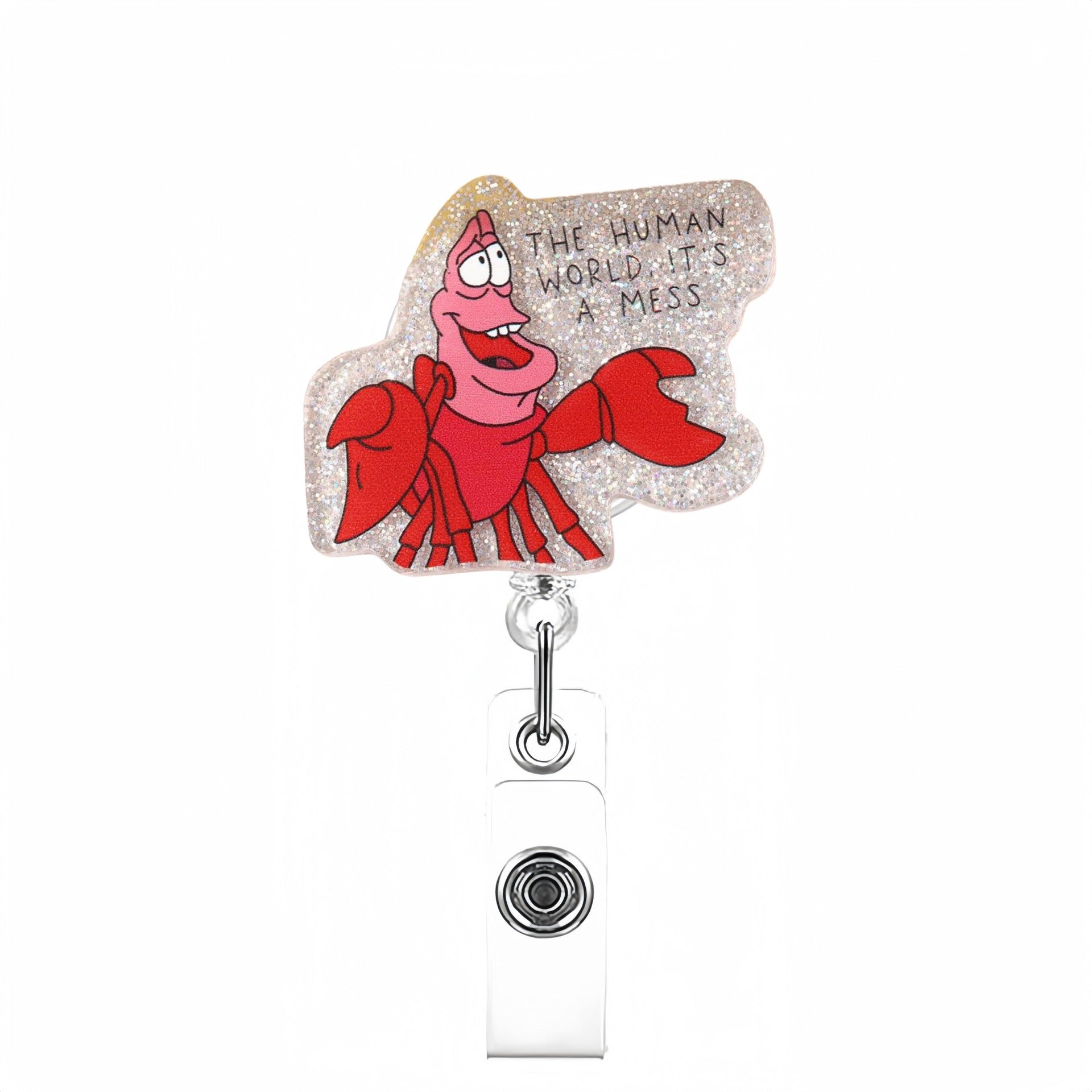 Thème animal en gros acrylique rétractable enroule des badges de trousseau rétractable