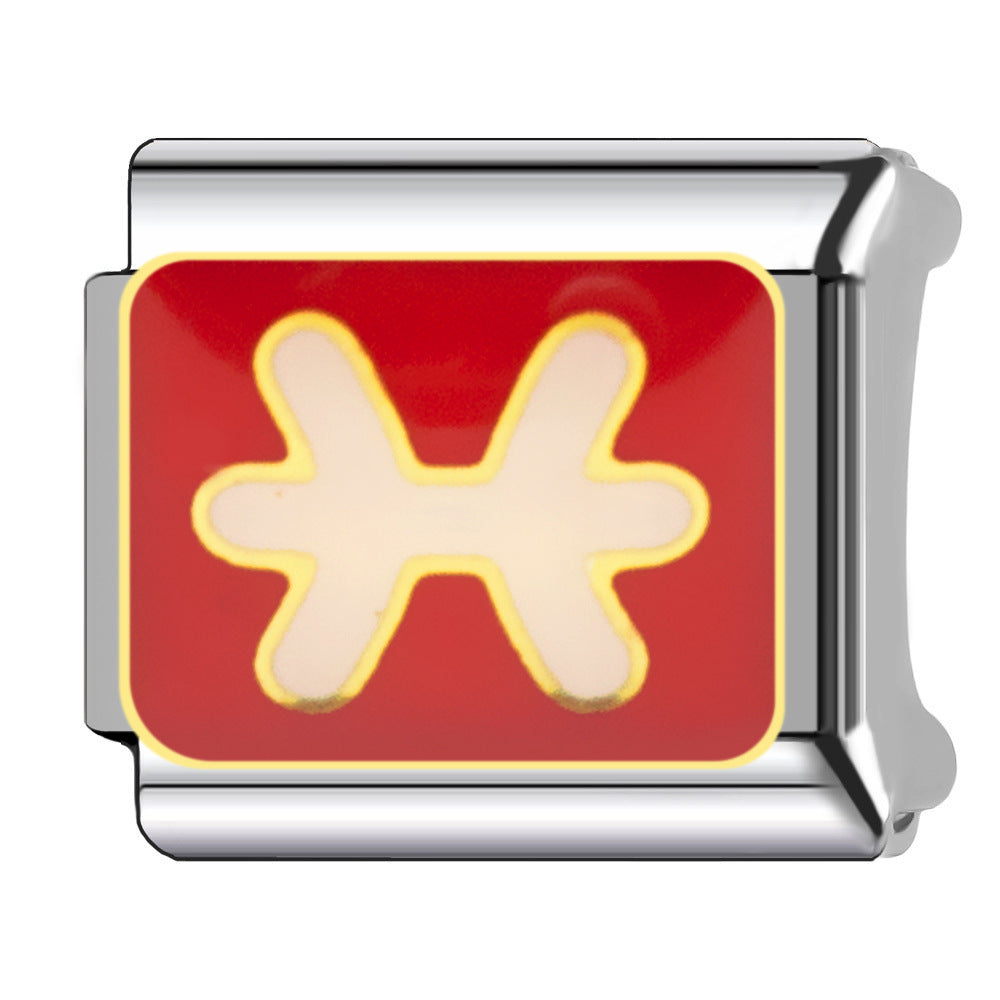 Wholesale Italian Charm Bracelet 9mm DIY  Twelve Zodiac Signs Color-Preserving Blue English   Creative Stainless Steel Composable Bracelet