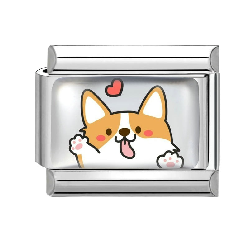 Wholesale 9mm Italian Charm Starter Bracelets DIY Pet Series Stainless Steel Composable Bracelet