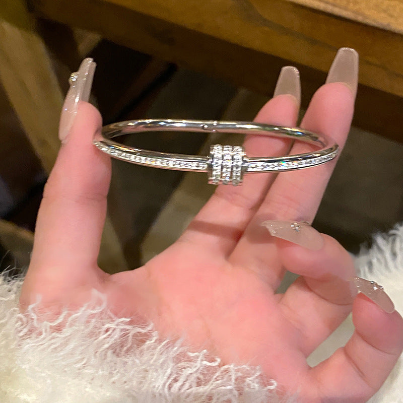 Wholesale Light Luxury Electroplated Zircon Geometric Bracelets ACC-BT-BY002