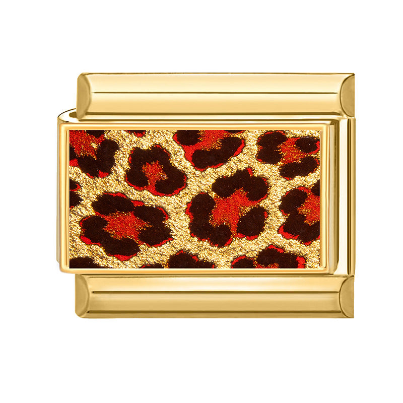 Wholesale Leopard Pattern DIY Modular Bracelet Accessories Alloy Plated Fashion Accessory for Boutique Resale