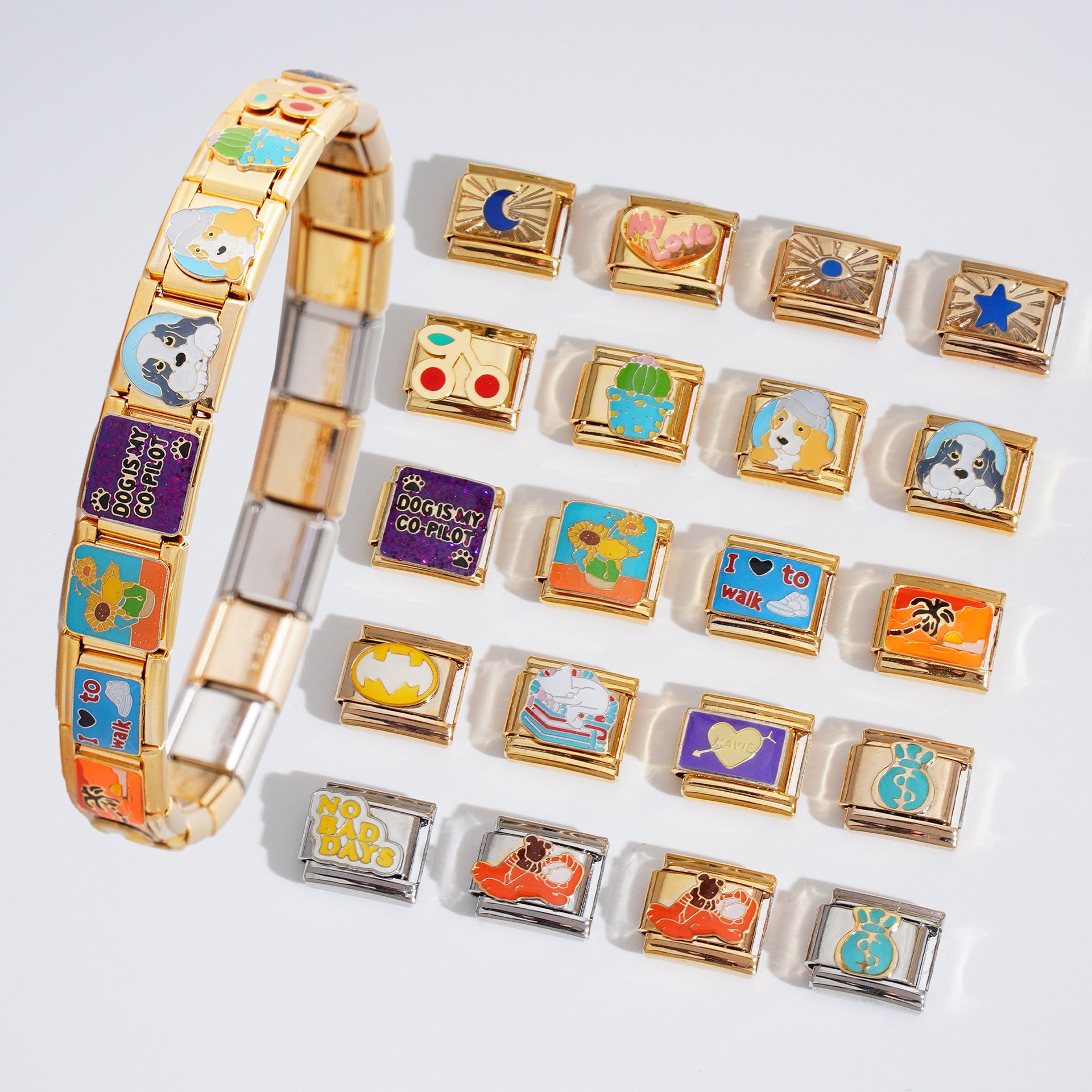 Wholesale Italian Charm Bracelet 9mm DIY Splicing  Stainless Steel Composable Bracelet