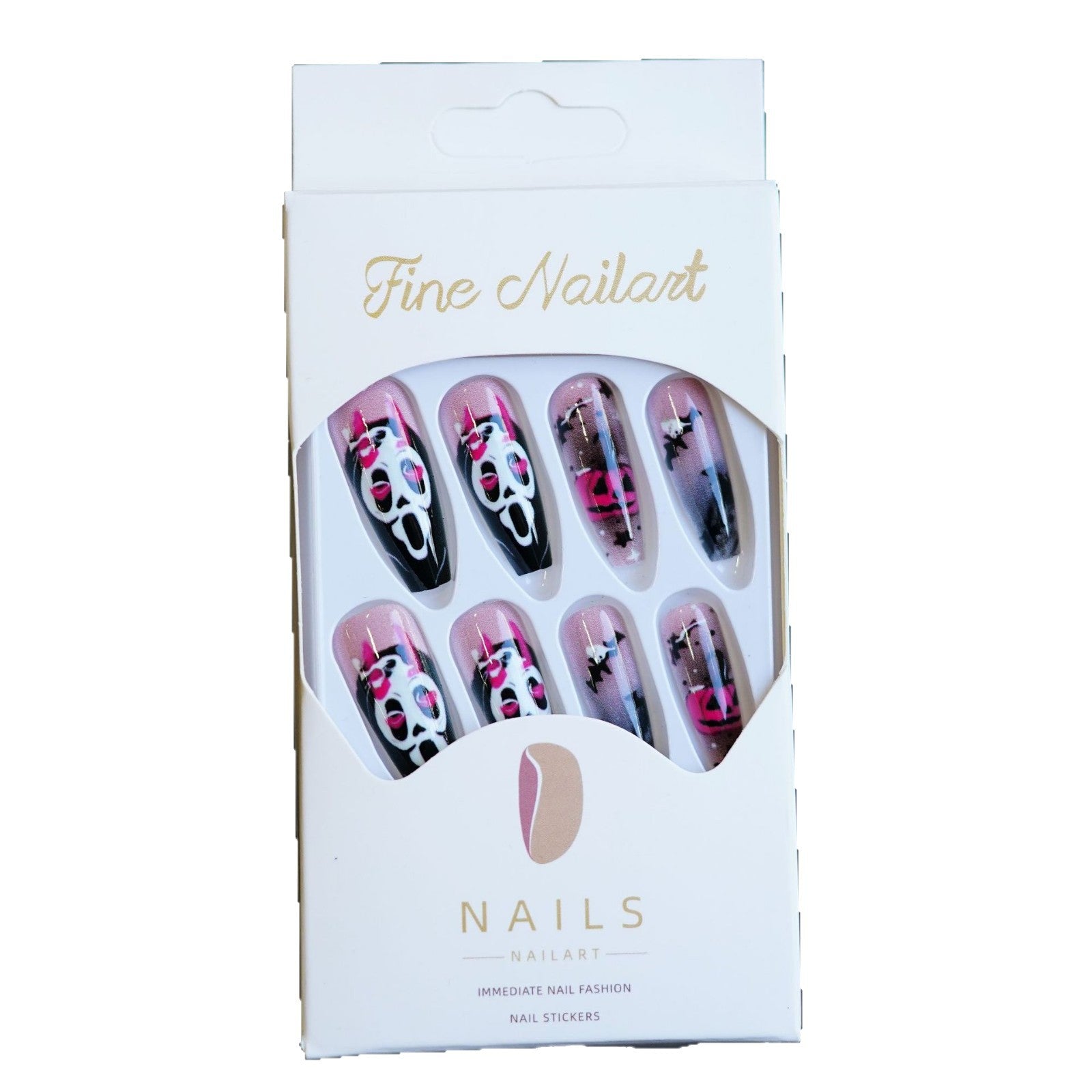 Wholesale 24 Pieces/ box  Rose Ghost Face Nails Kits Nail Stickers