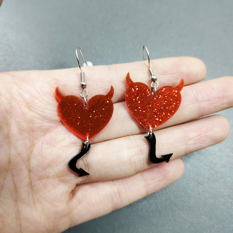 Wholesale Valentine's Day Cute Devil Love Bear Earrings ACC-ES-XueP043