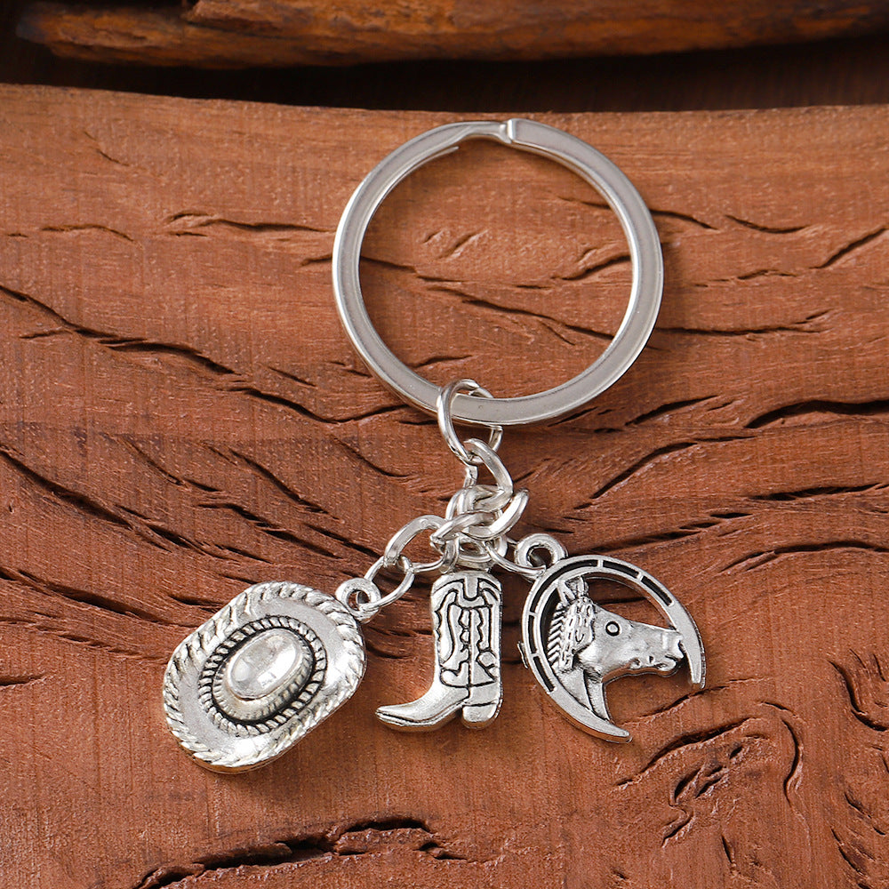 Wholesale Western Denim Theme Pendant Pendant Keychains