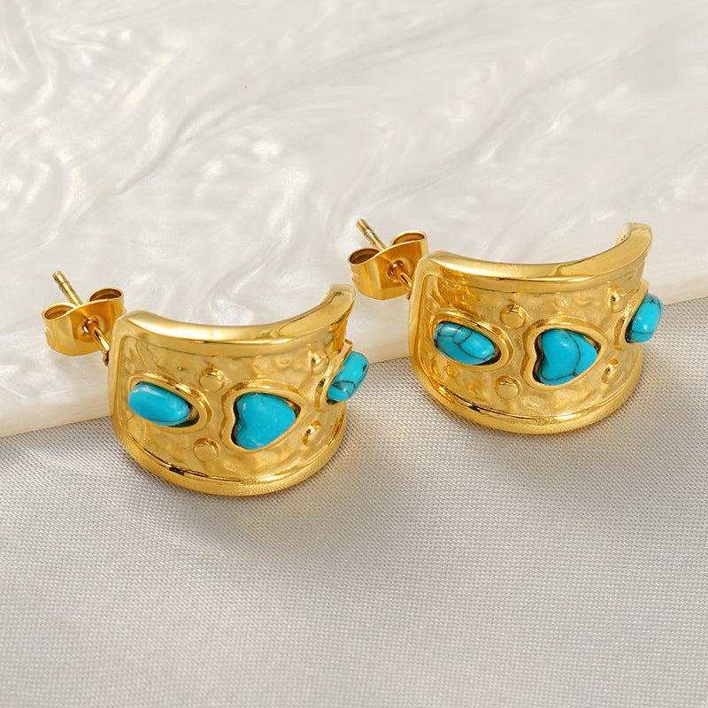 Wholesale plated 18K gold stainless steel earrings