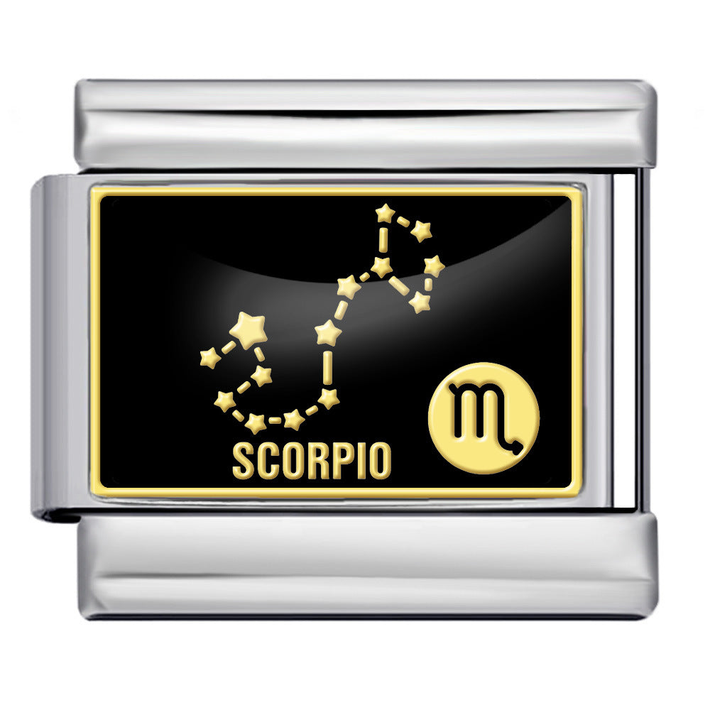 Wholesale  Italian module 12 constellations titanium steel welding DIY  bracelet