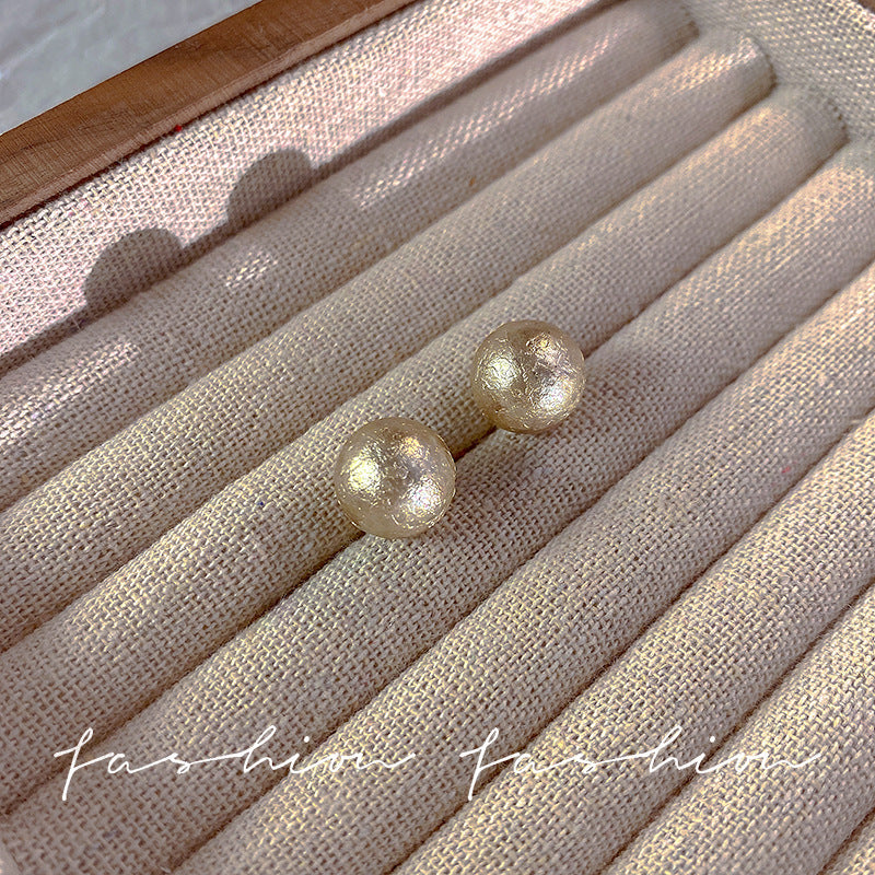 Wholesale S925 Silver Needle Large Pearl Earrings