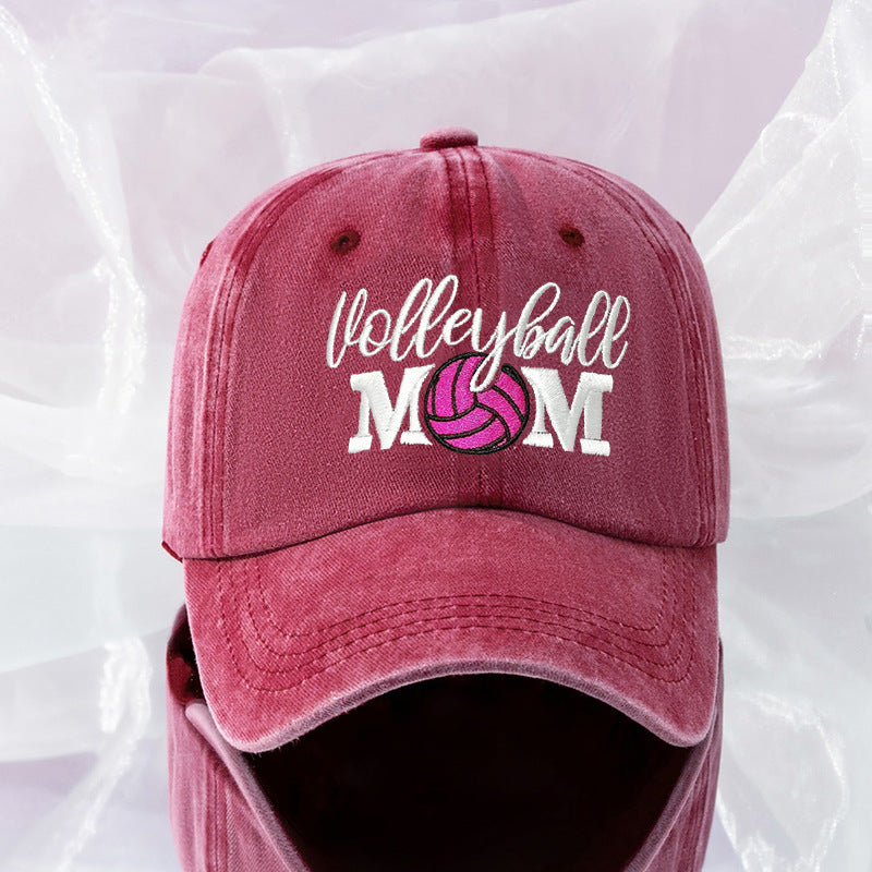 Wholesale Embroidered Hat VOLLEYBALL MOM Washed Baseball Cap Mother's Day ACC-HT-TangQiu016