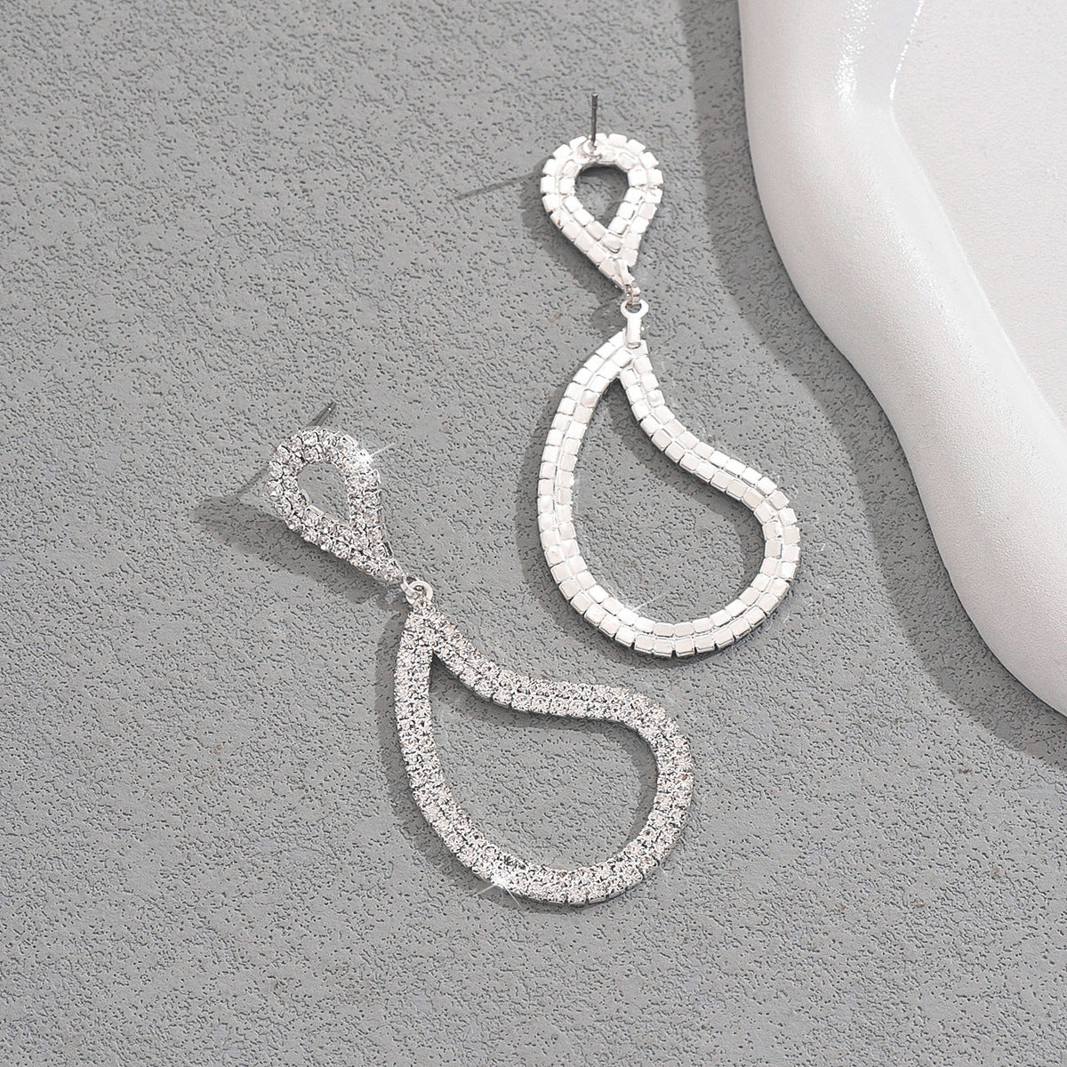 Wholesale Full Diamond Earrings  Geometric Drop Earrings