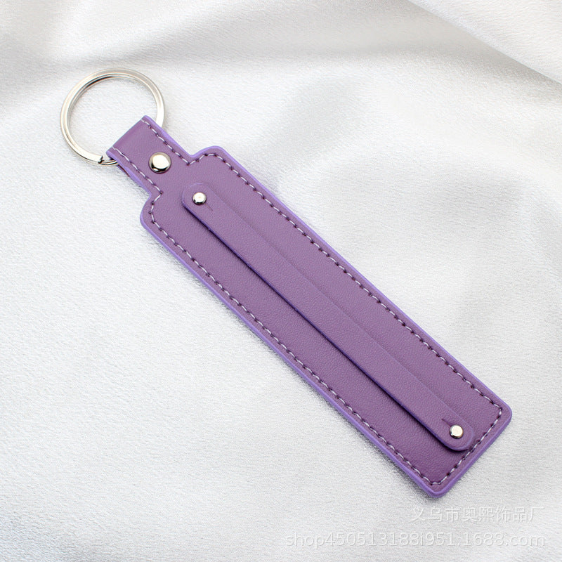 Wholesale Leather 8mm  Alloy Pendant DIY  Keychains