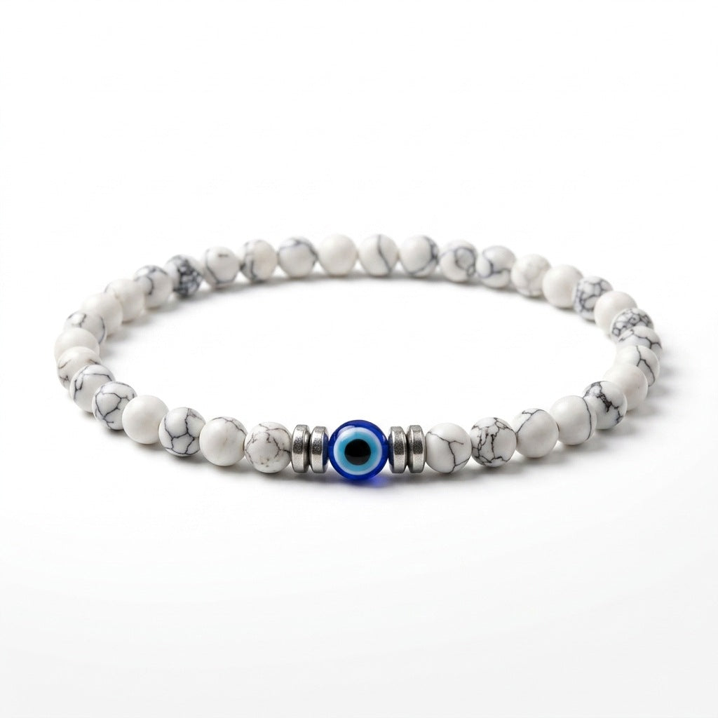 Wholesale Evil Eye Natural Stone Tiger Eye Turquoise Beaded Bracelet Fashion Accessory for Everyday Wear