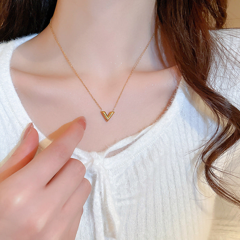Wholesale Geometric Thin  Light Luxury Necklace