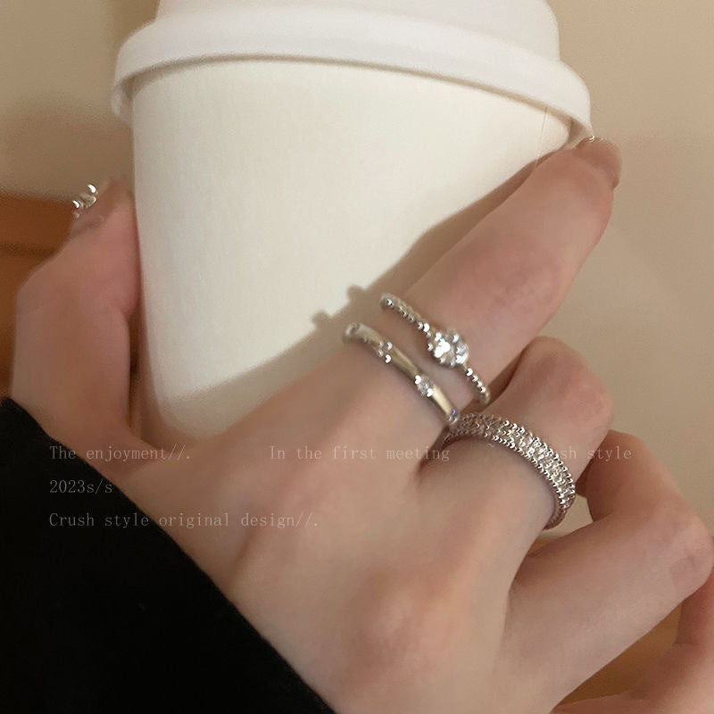 Wholesale Chic Open Ring with Zircon Alloy Jewelry Accessory for Everyday Wear