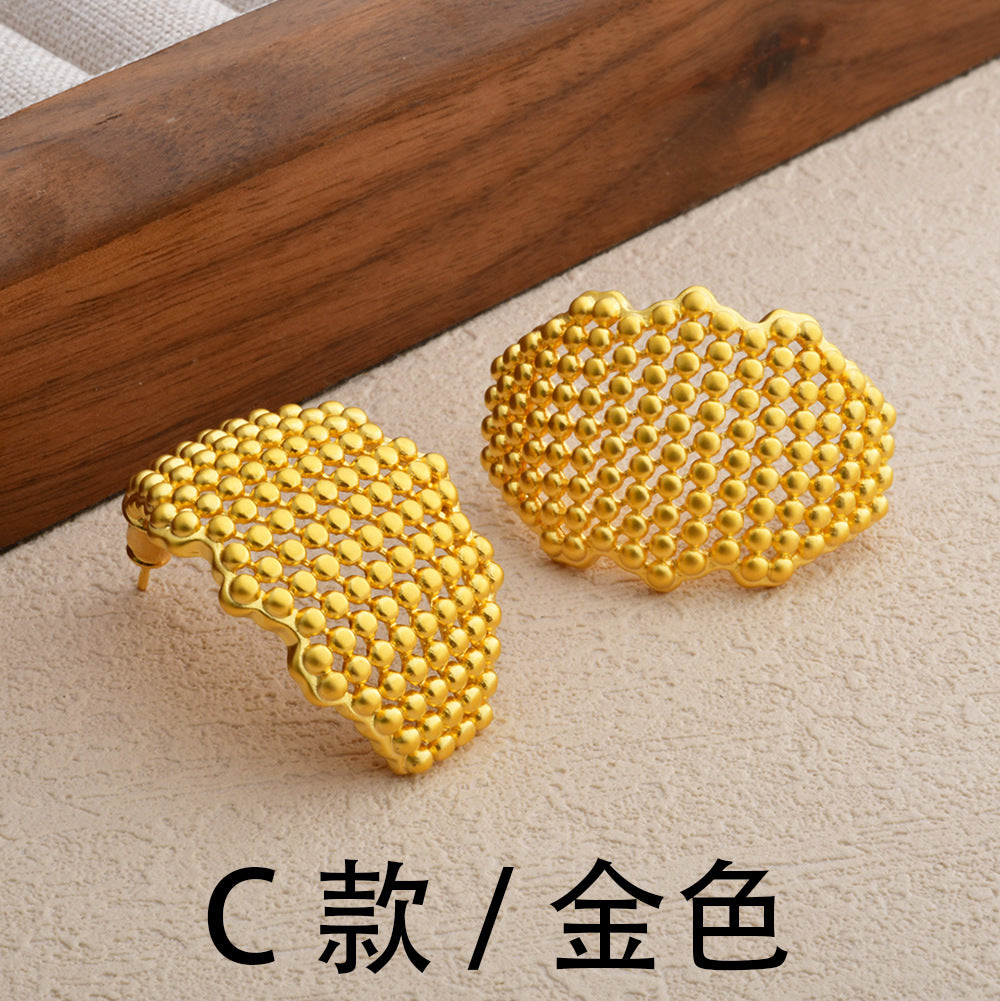 Wholesale Geometric Hollow Ball Earrings