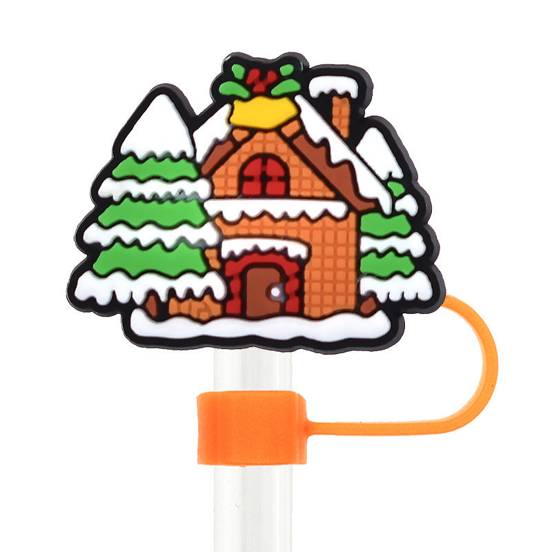 Wholesale 10pcs Christmas Series 10mm Straw Cover Straw Tube Cap