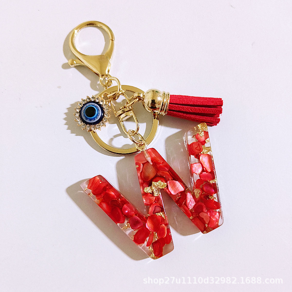 Wholesale Evil Eye Tassel Resin Letter Keychain Bag Charm Fashion Accessory for Party Resale