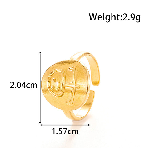 Wholesale  geometric popular love encircling titanium steel irregular ins style simple  ring