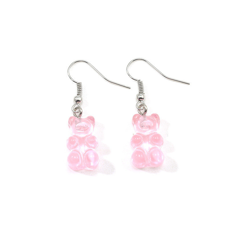Wholesale Jelly Color Resin Bear Earrings Cute Earrings ACC-ES-YuChan003