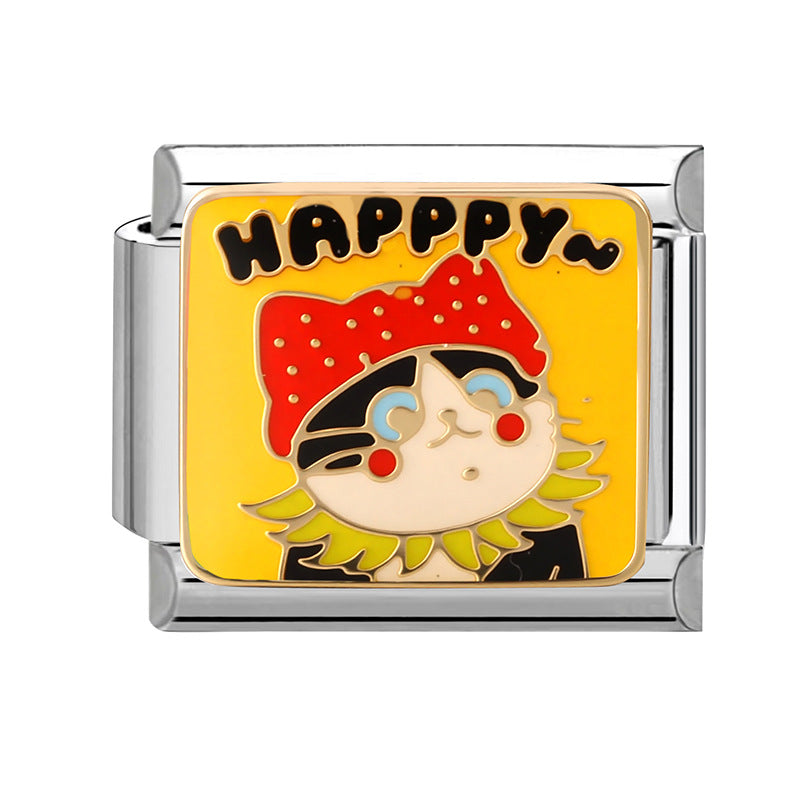 Wholesale 9mm Italian Charm Starter Bracelets DIY square Single Section Creative Stainless Steel Composable Bracelet