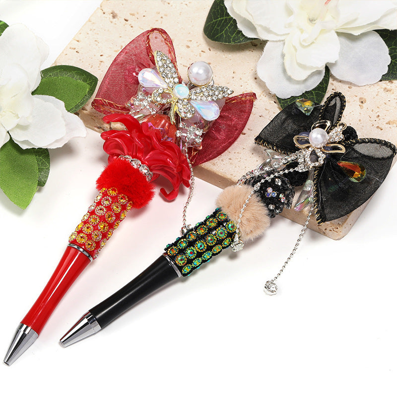 Wholesale 10pcs Beadable Pens Colorful Resin Diamond Plastic DIY Beaded Pen ACC-PN-BLG002