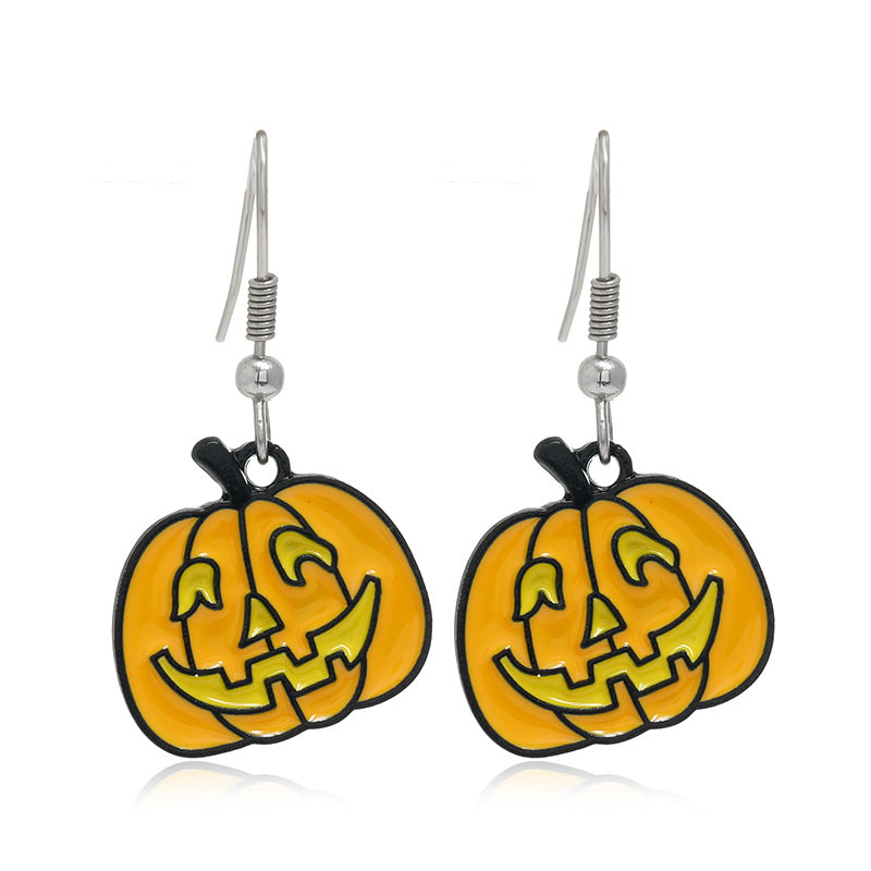 Wholesale  Theme Black Cat Pumpkin Dripping Oil Earrings - Fashion Jewelry Accessory for Party Gift Boutique