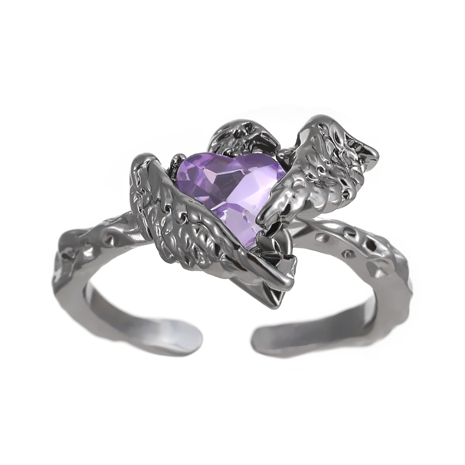 Wholesale Geometric Punk Style Ring with Diamond Pattern - Fashion Accessory for Everyday or Gift
