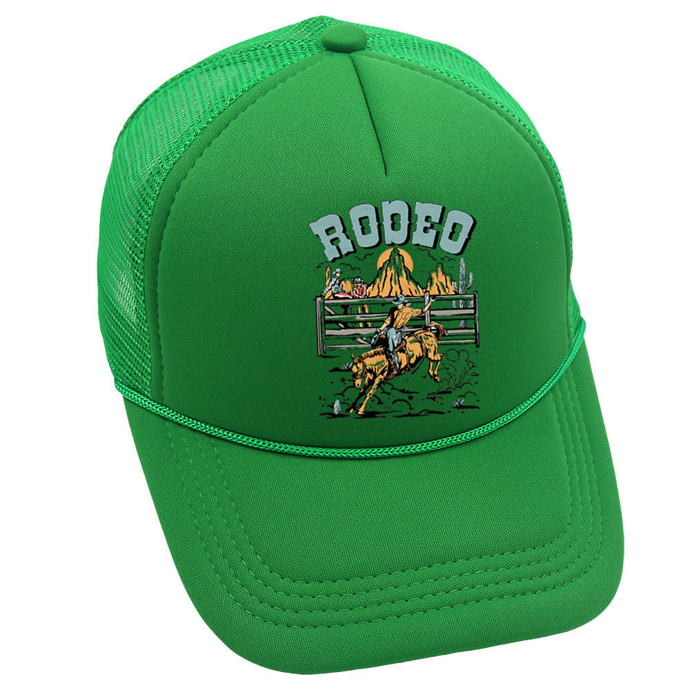 Wholesale Trucker Hat Cowboy Baseball Cap Casual Printed Sponge Mesh Hat ACC-HT-HaiPu016