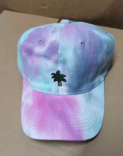 Wholesale Tie-dye Embroidered Coconut Tree Hat Baseball Cap ACC-HT-JiaTuo002