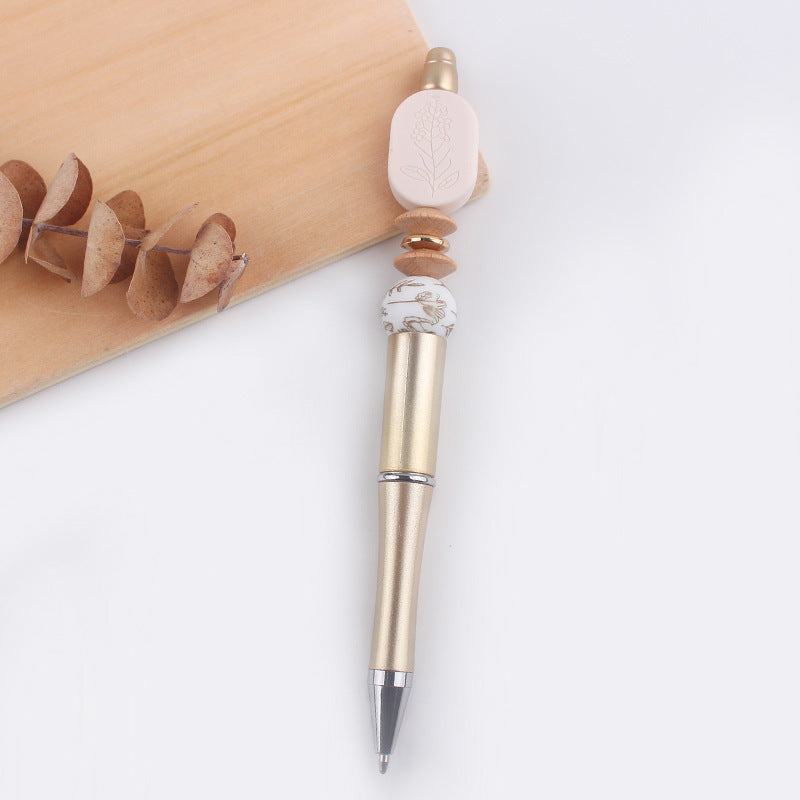 Wholesale beaded pen creative DIY cartoon daisy love silicone gum beaded pen