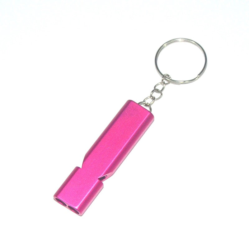 Wholesale Outdoor Double Tube Whistle Aluminum Alloy Metal Outdoor Equipment Tools Keychain ACC-KC-KaBiao004