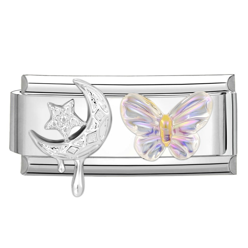 Wholesale Italian Charm Bracelet 9mm DIY Fresh and Cute  Creative Stainless Steel Composable Bracelet