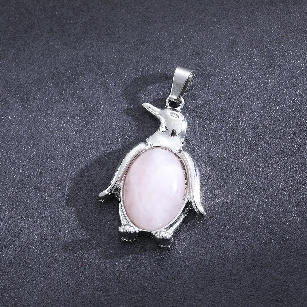 Wholesale  Natural Stone Amethyst Pendant Single Pointy Hexagonal Column Necklace