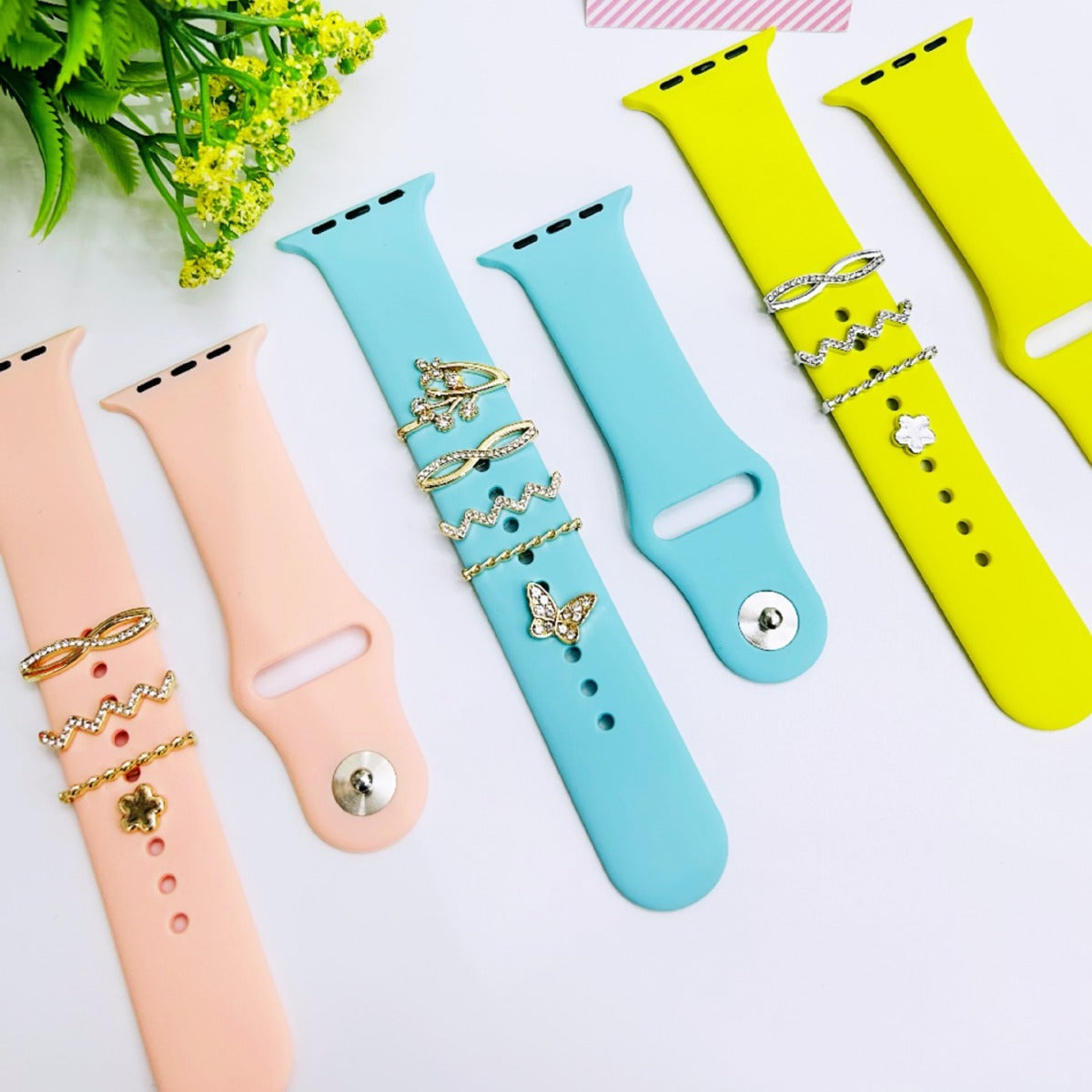 Wholesale Olive Branch Band Charm Set Gold Alloy Four Piece Fashion Accessory For Boutique Resale