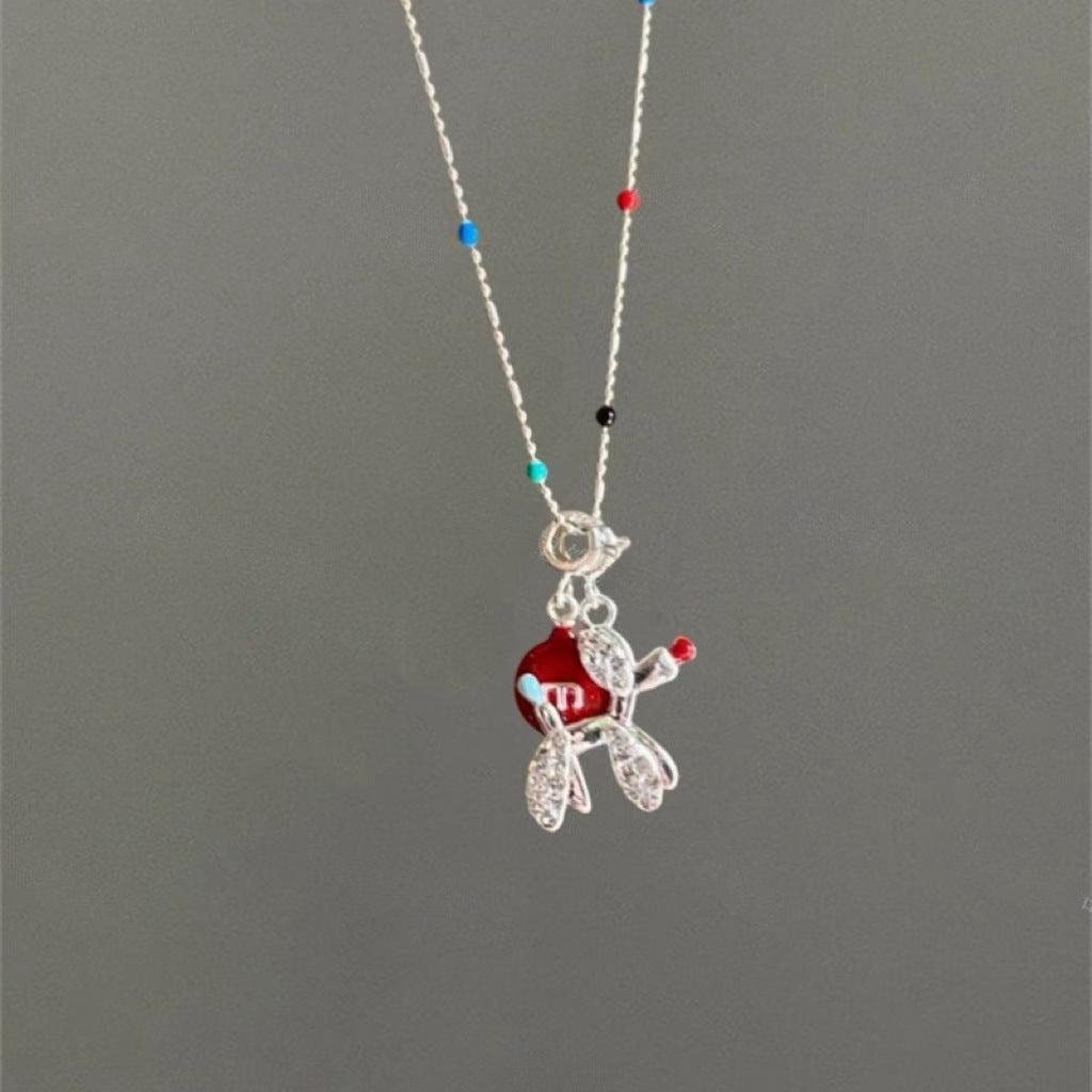 Wholesale White Snowman Button Necklace Christmas Sweater Chain