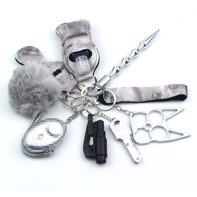 Wholesale Hand Sanitizer Bottle Cover Zinc Alloy Wrist Keychains Set ACC-KC-TMS017