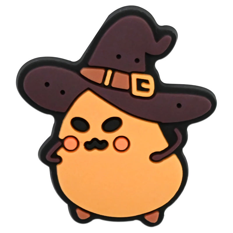 Wholesale Random 100pcs Cute cartoon potato-shaped  PVC Soft Rubber Shoe Buckle Decoration