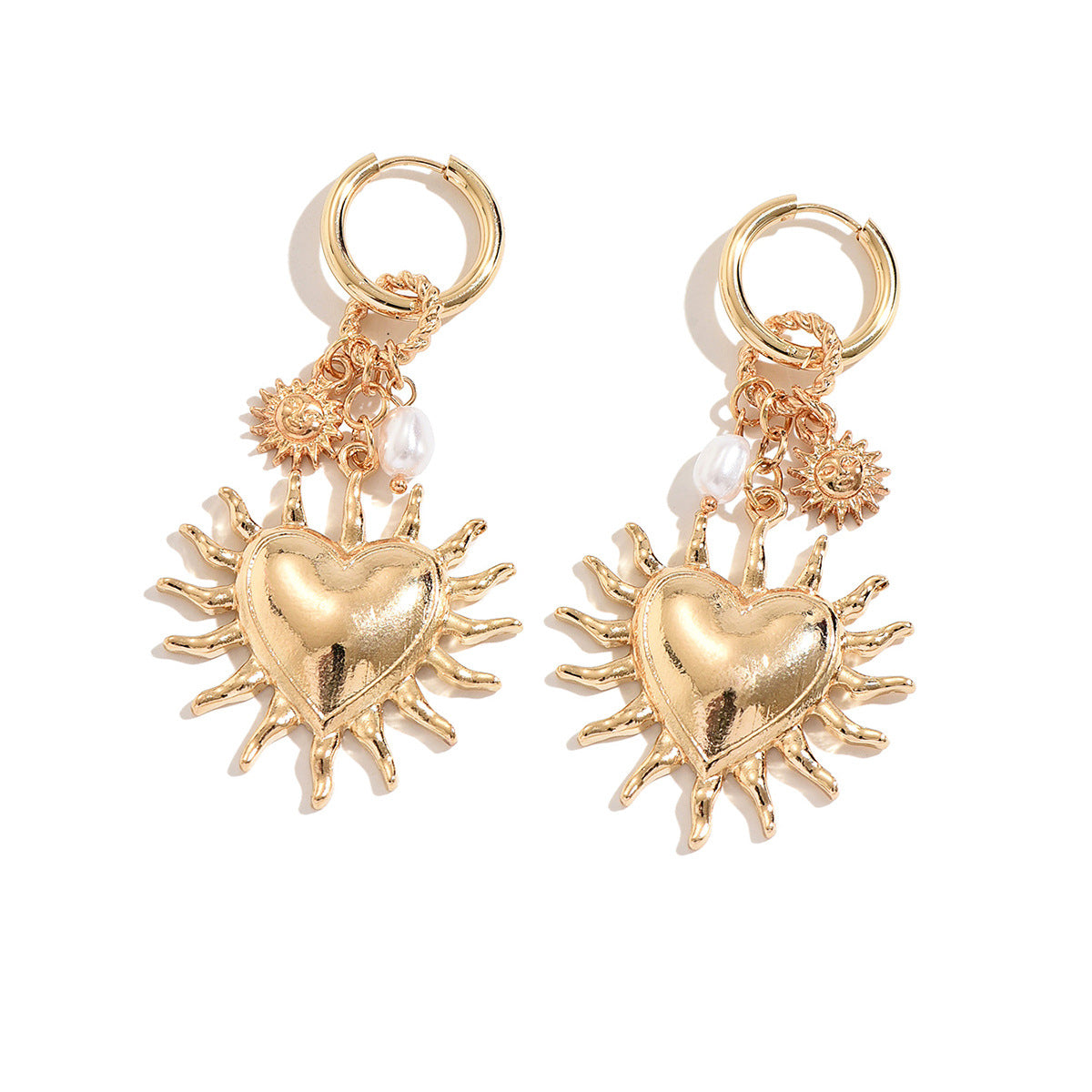 Wholesale Zinc Alloy Heart Pendant Earrings - Trendy Fashion Jewelry Accessory
