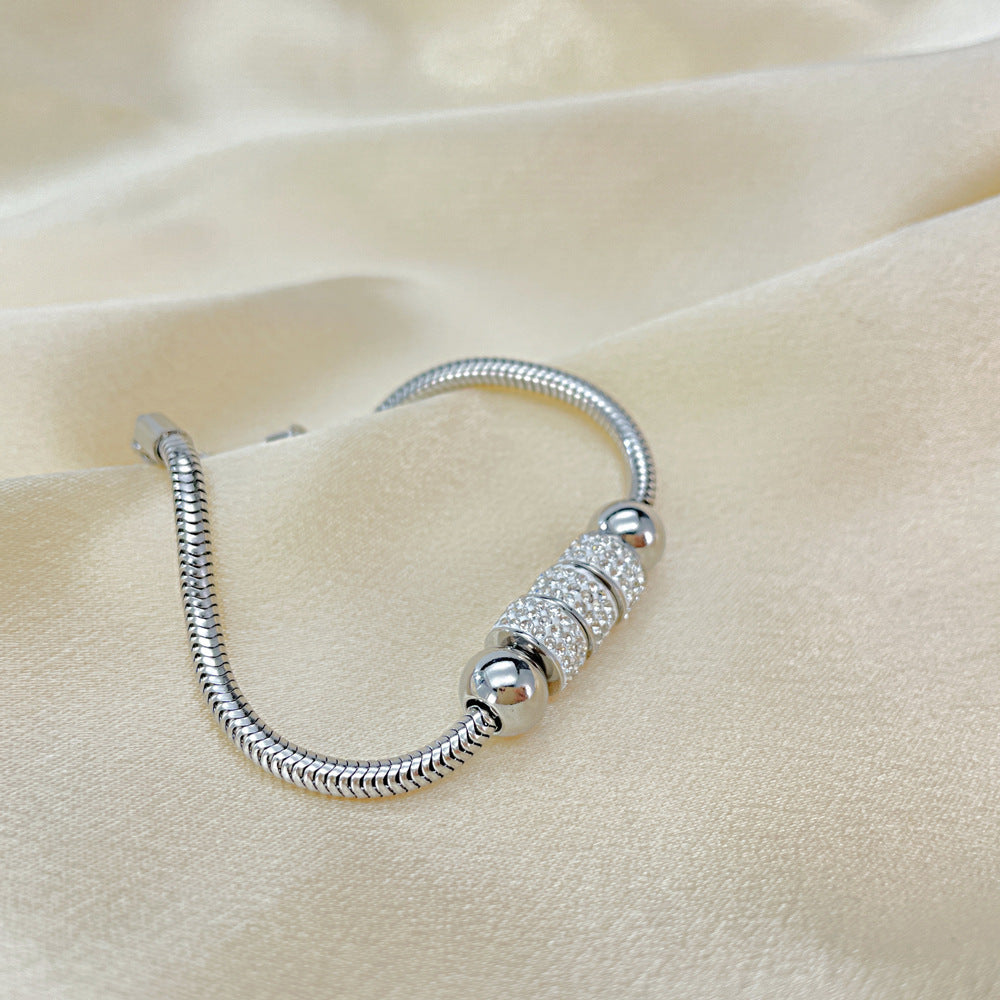 Wholesale  irregular light luxury titanium steel snake bone chain bracelet