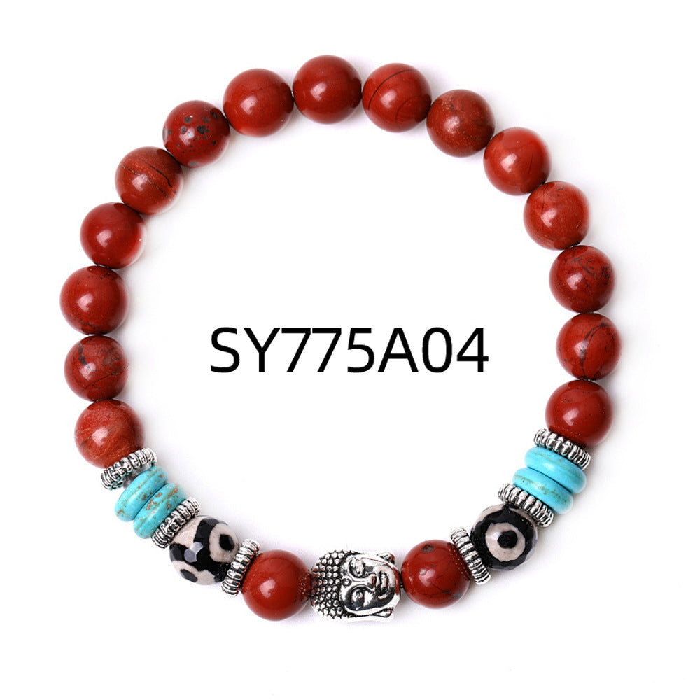 Wholesale Buddha Head Volcanic Stone Tiger Eye Stone Handmade Beaded Bracelet Miyuki Hand Made ACC-BT-ZhongH021