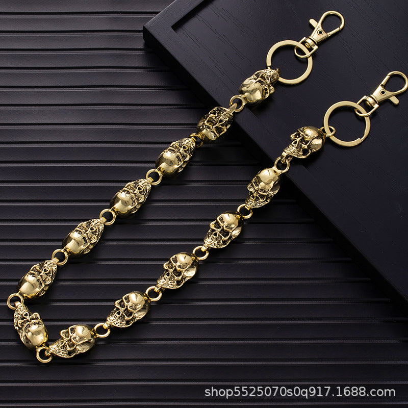 Wholesale Metal Skull Denim Pants Chain Necklaces