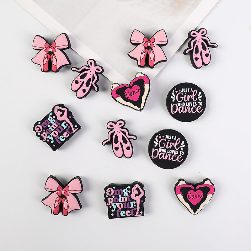 Wholesale 20pcs  pink ballet   Focal Beads DIY Bead Accessories