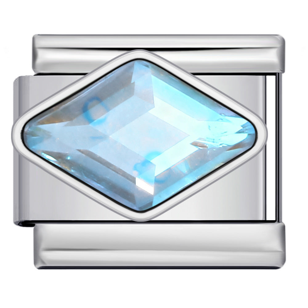 Wholesale Italian Charm Bracelet 9mm DIY Diamond-Setting  Creative Stainless Steel Composable Bracelet