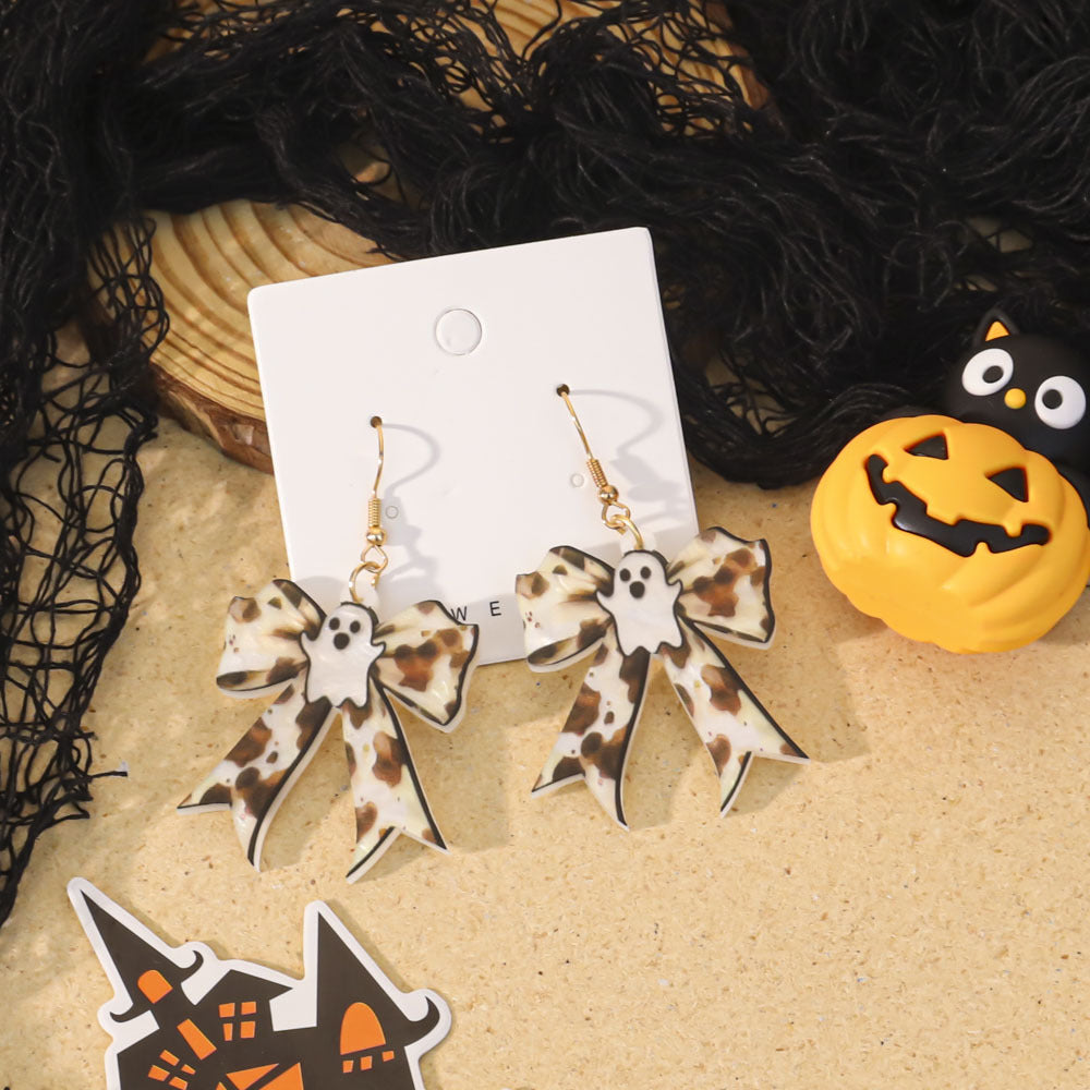 Wholesale  Acrylic Cute Ghost Bow Earrings